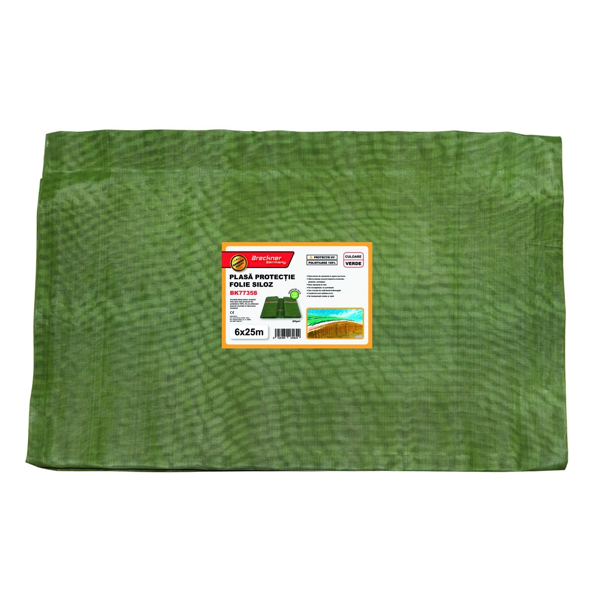 Plasa/prelata protectie pentru folie siloz verde 6x25m Breckner Germany